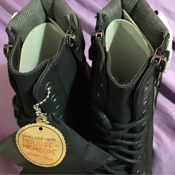 Chelsea girl size 6 black crimson army style boots new box - Picture 7 of 9